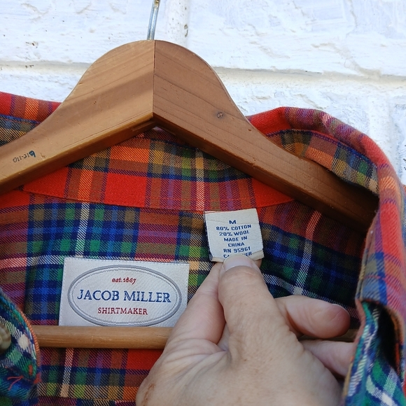 Jacob Miller Plaid Wool Blend Size Medium - Picture 2 of 5